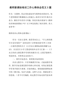 教师新课标培训工作心得体会范文5篇