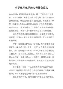 小学教师教学的心得体会范文