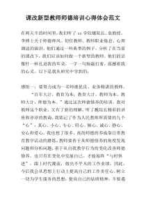 课改新型教师师德培训心得体会范文