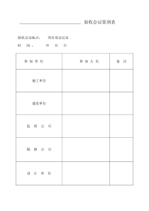 验收会议签到表