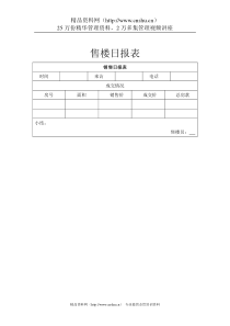 房地产行业-售楼日报表