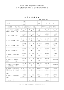 房地产行业-新进人员晤谈表