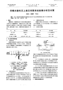 四辊光整机压上液压伺服系统故障分析及对策