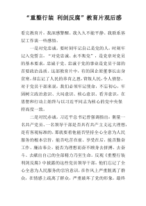 “重整行装 利剑反腐”教育片观后感