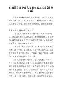 实用的专业毕业实习报告范文汇总【推荐4篇】