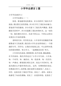 小学毕业感言2篇