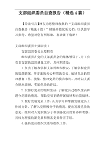 支部组织委员自查报告（精选4篇）