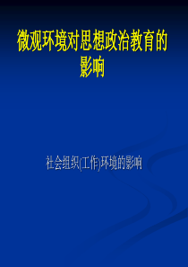 微观环境对思想政治教育的影响