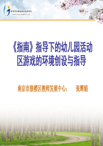 指南指导下活动区游戏的环境创设与观察与指导(河北-燕郊)