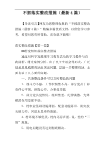 不抓落实整改措施（最新4篇）