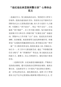 “违纪违法典型案例警示录”心得体会范文