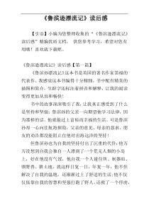 《鲁滨逊漂流记》读后感