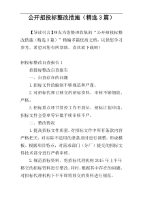 公开招投标整改措施（精选3篇）