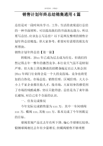 销售计划年终总结锦集通用4篇