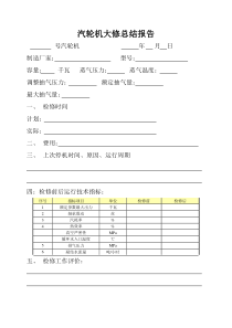 汽机大修总结报告