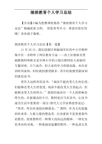 继续教育个人学习总结