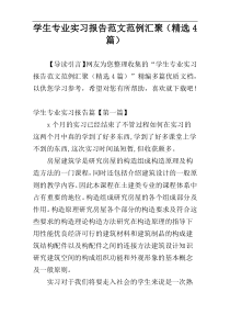 学生专业实习报告范文范例汇聚（精选4篇）