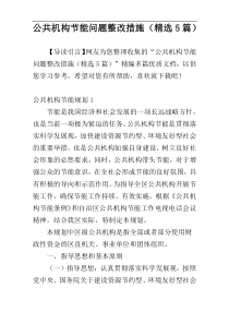 公共机构节能问题整改措施（精选5篇）