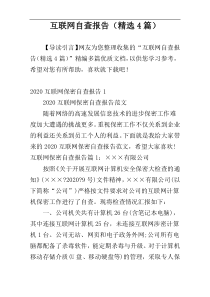 互联网自查报告（精选4篇）