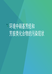 环境中硝基芳烃和芳胺类化合物的污染现状