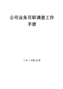 融资担保公司业务尽职调查工作手册