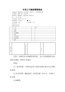 有限公司融资管理规定