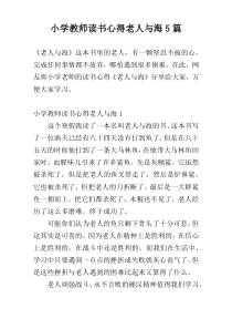 小学教师读书心得老人与海5篇