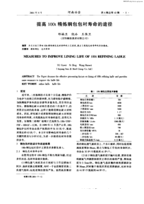 提高100t精炼钢包包衬寿命的途径