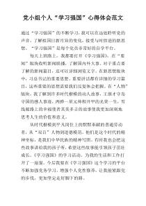 党小组个人“学习强国”心得体会范文