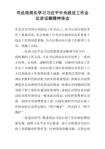 司法局局长学习习近平中央政法工作会议讲话稿精神体会