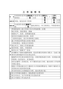 环境管理室主任工作说明书