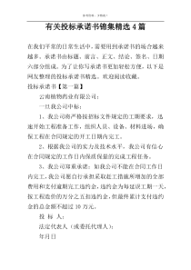 有关投标承诺书锦集精选4篇