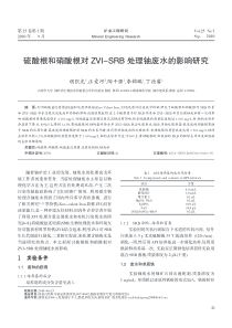 硫酸根和硝酸根对ZVITSRB处理铀废水的影响研究