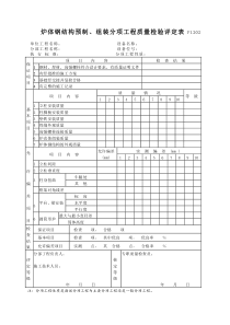 P1202炉体钢结构预制、组装分项工程质量检验评定表