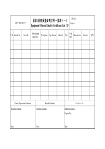 3503-J131-1设备、材料质量证明文件一览表（一）