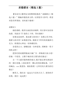 求婚感言（精选3篇）