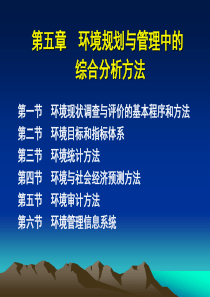 第五章环境规划与管理中的综合分析方法