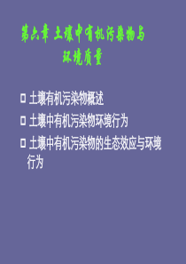 第六章土壤中有机污染物与环境质量