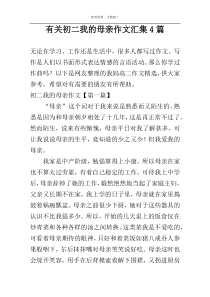 有关初二我的母亲作文汇集4篇