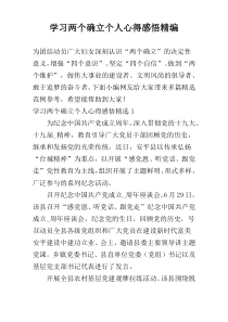 学习两个确立个人心得感悟精编