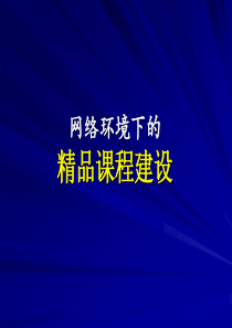 网络环境下的精品课程建设