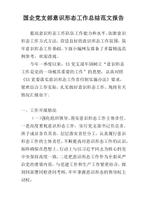 国企党支部意识形态工作总结范文报告