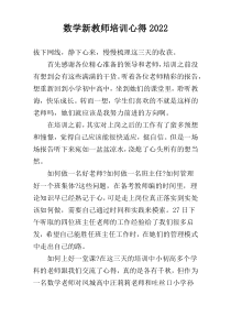 数学新教师培训心得2022