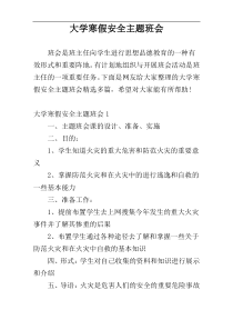 大学寒假安全主题班会