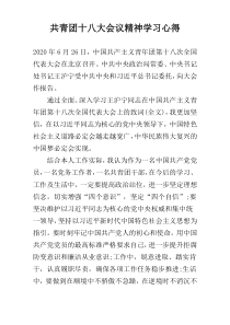 共青团十八大会议精神学习心得