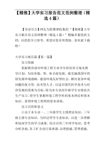 【精推】大学实习报告范文范例整理（精选4篇）