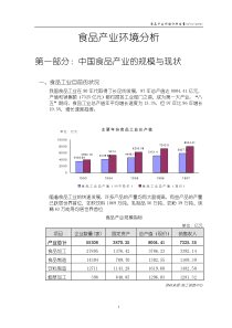 食品产业环境分析