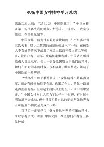 弘扬中国女排精神学习总结