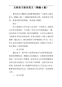 文职实习报告范文（精编4篇）