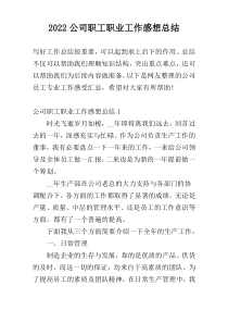 2022公司职工职业工作感想总结